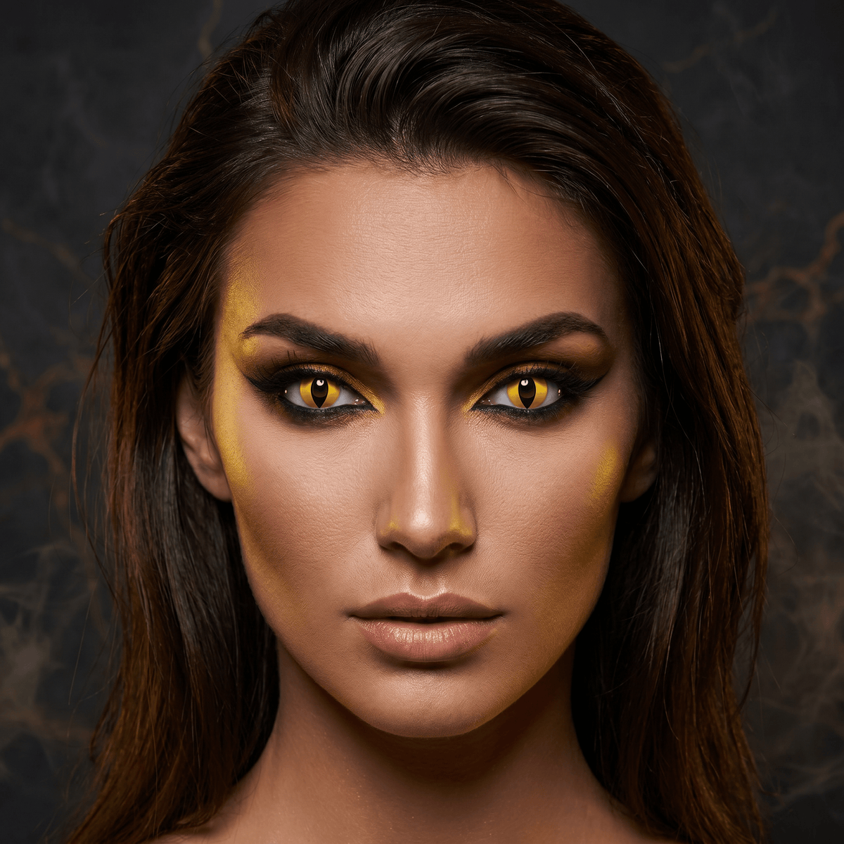 wearing halloween contact lenses